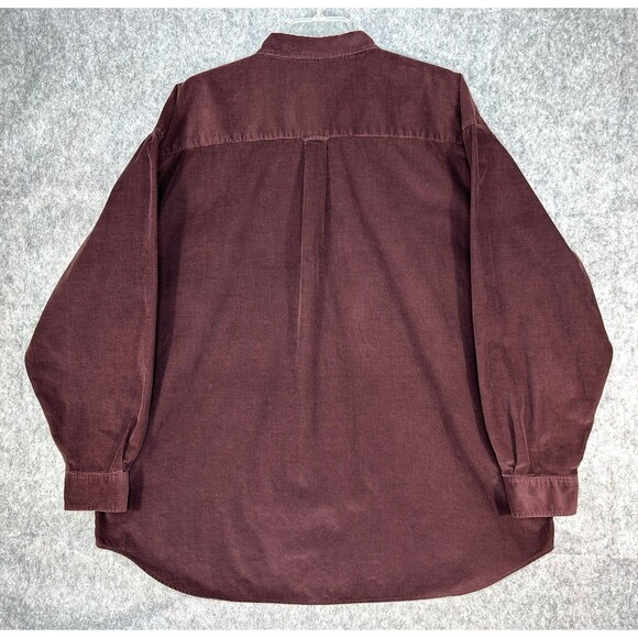 Roundtree & Yorke Outdoors Corduroy Button Down Shirt Men’s 3XLT Purple - Picture 3 of 8